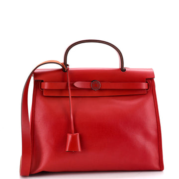 Hermes Herbag Zip Berline Vache Canvas and Leather 31