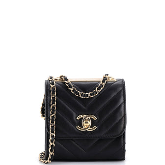 Chanel Trendy CC Clutch with Chain Chevron Lambskin Small