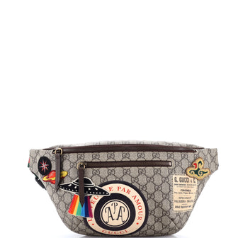 Gucci Courrier Zip Belt Bag GG Coated Canvas with Applique