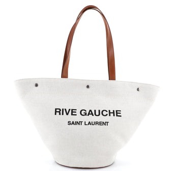 Saint Laurent Rive Gauche Trapezoid Tote Canvas