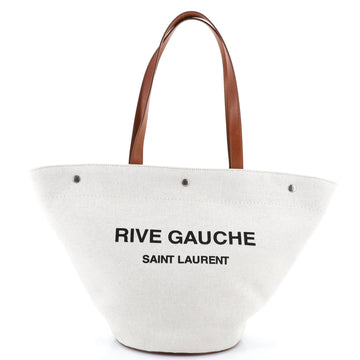 Saint Laurent Rive Gauche Trapezoid Tote Canvas
