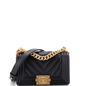 Chanel Boy Flap Bag Chevron Lambskin Small