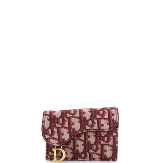 Christian Dior Saddle Card Case Oblique Canvas