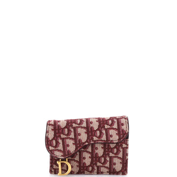 Christian Dior Saddle Card Case Oblique Canvas
