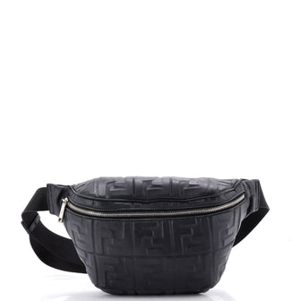 Fendi Zip Waist Bag Zucca Embossed Leather