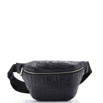 Fendi Zip Waist Bag Zucca Embossed Leather