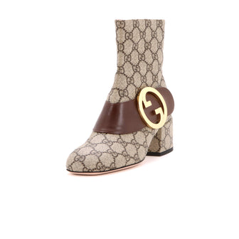 Gucci Women's GG Blondie Ankle Boots GG Coated Canvas