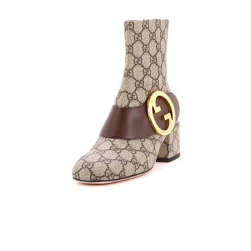 Gucci Women's GG Blondie Ankle Boots GG Coated Canvas