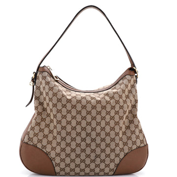 Gucci Bree Hobo GG Canvas with Leather Large