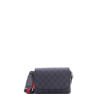Gucci Web Flap Messenger Bag GG Coated Canvas Super Mini