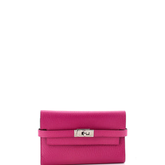Hermes Kelly Trifold Wallet Chevre Mysore Medium