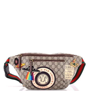 Gucci Courrier Zip Belt Bag GG Coated Canvas with Applique