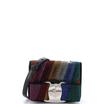 Salvatore Ferragamo Miss Vara Bow Crossbody Bag Crystal Embellished Leather Mini