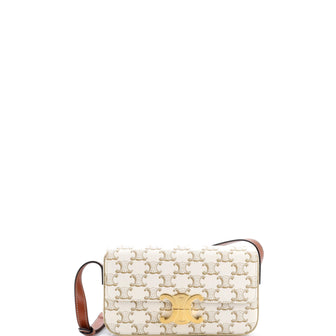 Celine Triomphe East-West Shoulder Bag Triomphe Coated Canvas