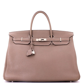 Hermes Birkin Handbag Grey Togo with Palladium Hardware 40