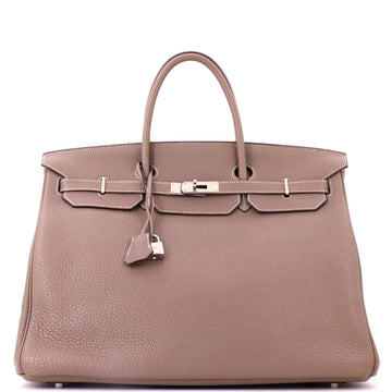 Hermes Birkin Handbag Grey Togo with Palladium Hardware 40