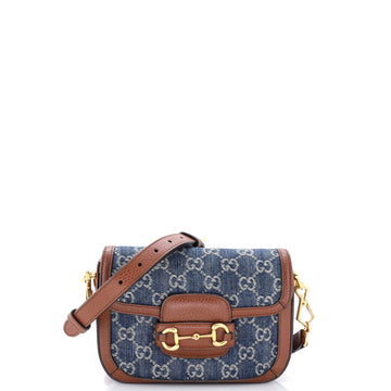 Gucci Horsebit 1955 Shoulder Bag GG Denim Mini