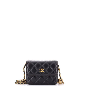 Chanel Pearl Crush Flap Clutch with Chain Quilted Lambskin Mini