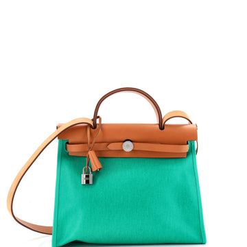Hermes Herbag Zip Berline Vache Canvas and Leather 31