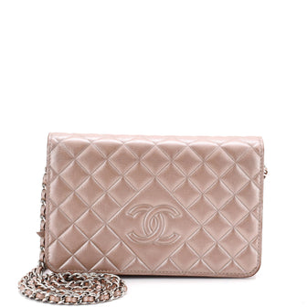 Chanel Diamond CC Wallet on Chain Quilted Lambskin