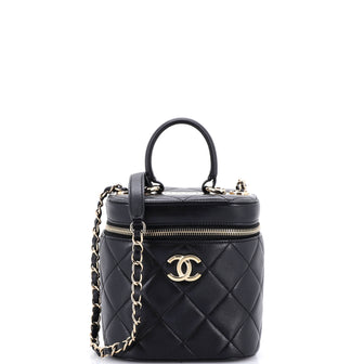 Chanel Trendy CC Top Handle Vanity Case Quilted Lambskin Small