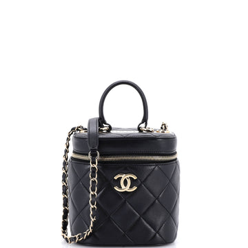 Chanel Trendy CC Top Handle Vanity Case Quilted Lambskin Small