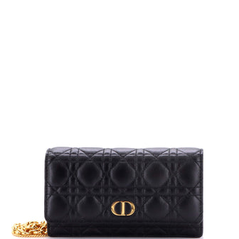 Christian Dior Caro Wallet on Chain Pouch Cannage Quilt Leather