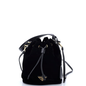 Prada Top Handle Bucket Bag Velvet Mini