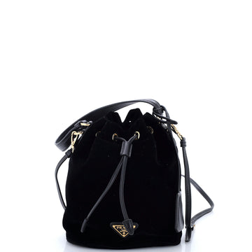 Prada Top Handle Bucket Bag Velvet Mini