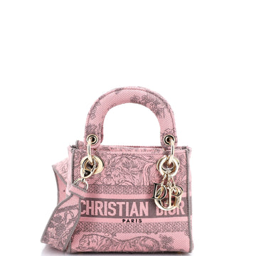 Christian Dior Lady D-Lite Bag Embroidered Canvas Mini