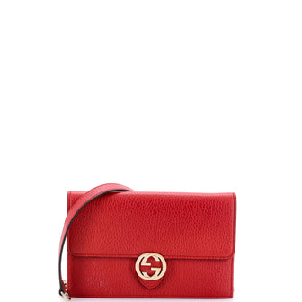Gucci Interlocking Wallet on Chain Leather