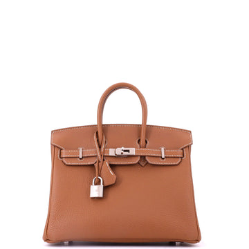 Hermes Birkin Handbag Brown Togo with Palladium Hardware 25
