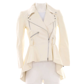 Alexander McQueen Women's Peplum Biker Jacket Leather