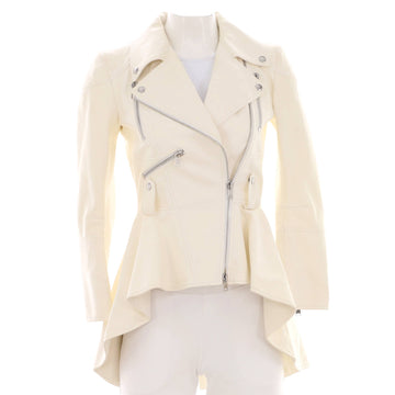 Alexander McQueen Women's Peplum Biker Jacket Leather