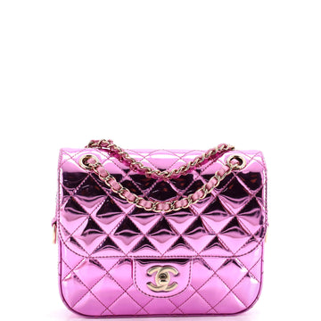 Chanel Hollywood Boulevard Flap Bag with Star Coin Purse Quilted Metallic Leather Mini