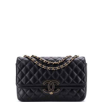 Chanel CC Chic Double Flap Bag Quilted Lambskin Medium