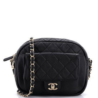 Chanel CC Day Camera Case Quilted Caviar Medium