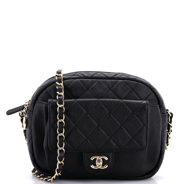 Chanel CC Day Camera Case Quilted Caviar Medium