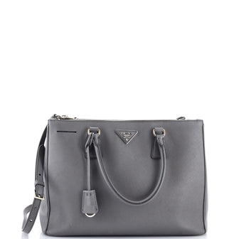Prada Double Zip Lux Tote Saffiano Leather Medium