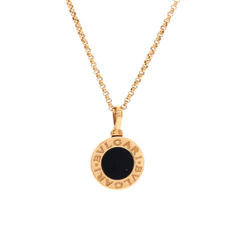 Bvlgari Bvlgari Bvlgari Pendant Necklace 18K Yellow Gold with Onyx
