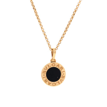 Bvlgari Bvlgari Bvlgari Pendant Necklace 18K Yellow Gold with Onyx