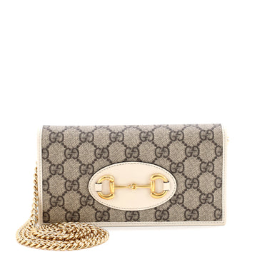 Gucci Horsebit 1955 Chain Wallet GG Coated Canvas