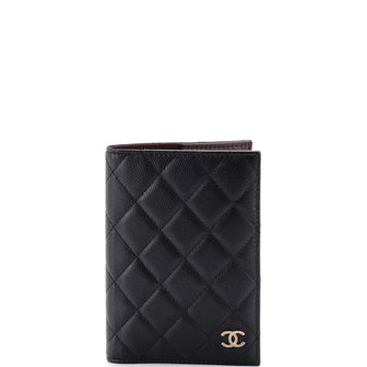 Chanel Passport Holder Quilted Caviar