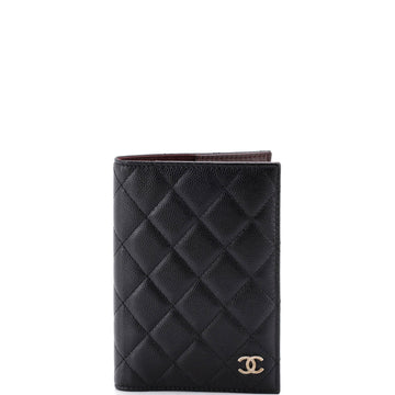 Chanel Passport Holder Quilted Caviar