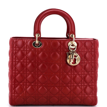 Christian Dior Lady Dior Bag Cannage Quilt Lambskin Large