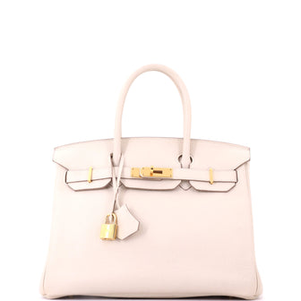 Hermes Birkin Handbag Light Togo with Gold Hardware 30