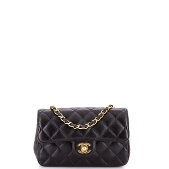 Chanel Vintage CC Chain Flap Bag Quilted Lambskin Mini