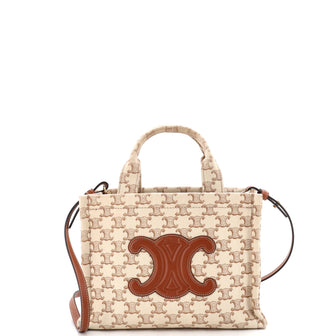 Celine Cabas Thais Tote Triomphe Printed Canvas Small