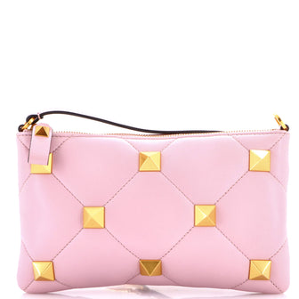 Valentino Garavani Roman Stud Zip Pochette Quilted Leather Mini
