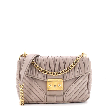 Miu Miu Biker Chain Shoulder Bag Matelasse Leather